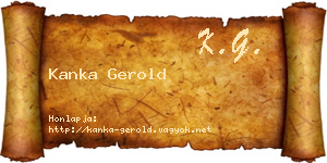 Kanka Gerold névjegykártya